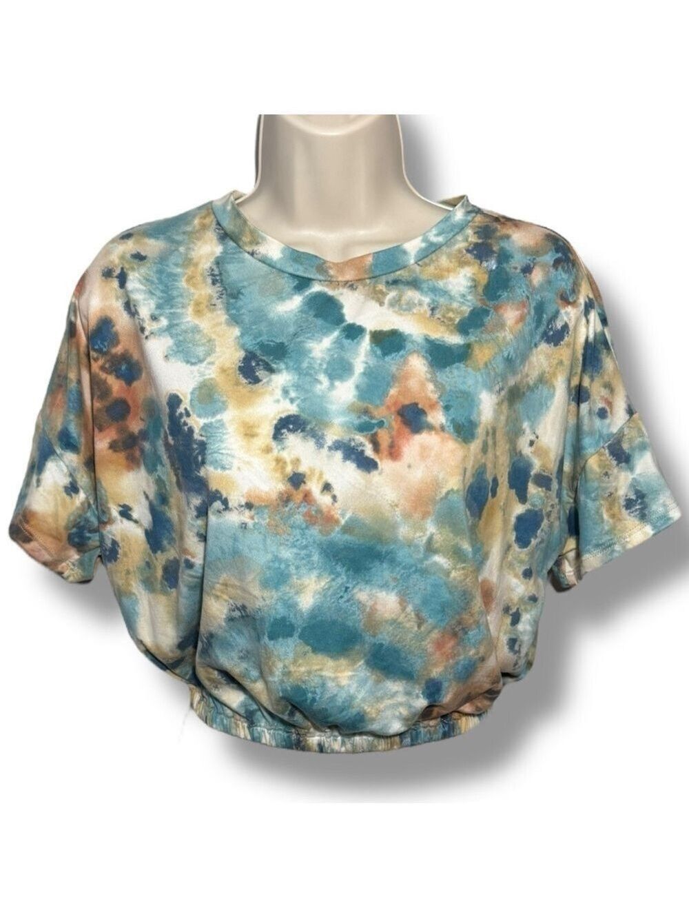 Miroh Women’s Tie-Dye Crop Top Blue Yellow Size Large